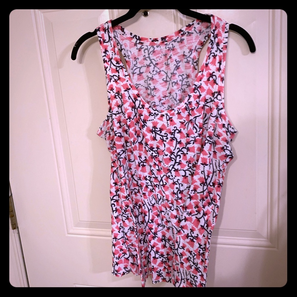 EEUC Lilly Pulitzer Pink&White Floral Tank Medium